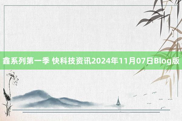 鑫系列第一季 快科技资讯2024年11月07日Blog版