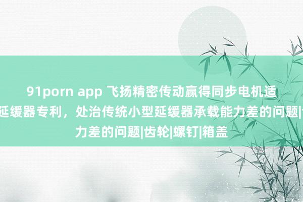 91porn app 飞扬精密传动赢得同步电机适配的三级小型延缓器专利，处治传统小型延缓器承载能力差的问题|齿轮|螺钉|箱盖